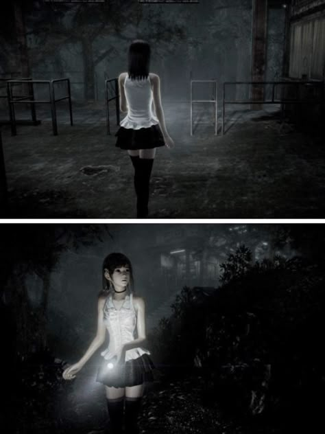 Horror Protagonist Aesthetic, Fatale Frame, Horror Protagonist Outfit, Horror Game Protagonist Outfit, Y2k Characters, Fatal Frame Outfit, Horror Game Aesthetic, Japanese Horror Game, Yuri Kozukata