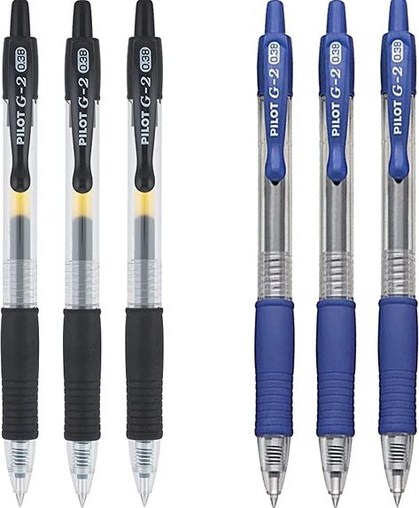 Amazon.com: PILOT G2 Premium Refillable & Retractable Rolling Ball Gel Pens, Ultra Fine Point, 3 Black and 3 Blue : Office Products G2 Pens, Pilot G2 Pens, Budget List, Pilot Pen, Black Pens, Uni Bag, Blue Pen, Pilot Pens, Fine Point Pens