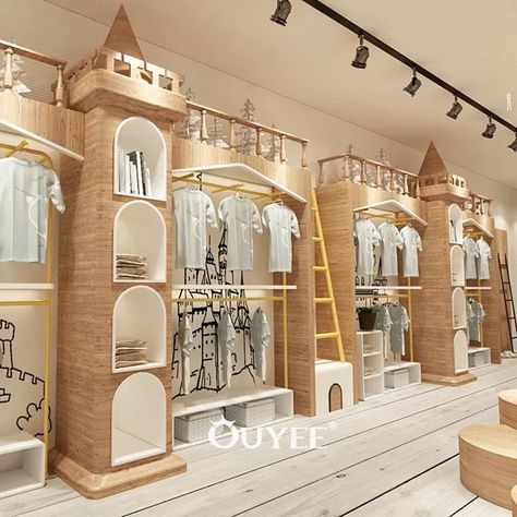 Clothing Showroom Design, Baby Shop Design, Clothes Shop Decoration, Clothing Showroom, Toy Store Design, Baby Store Display, Kids Clothing Store Design, Casa Disney, Clothing Store Interior