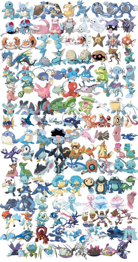 Water Pokemon Drawings, Pokémon Water Type, Water Trainer Pokemon, Pokemon Team Ideas, Water Type Pokemon Wallpaper, Water Pokemon Art, Water Pokemon Tattoo, Earth Pokemon, Water Pokemon Wallpaper