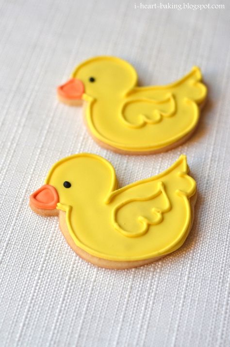 Duck Cookies, Onesie Cookies, Ducky Baby Shower, Rubber Ducky Baby Shower, Easter Sugar Cookies, Baby Shower Duck, Spring Cookies, Sugar Cookie Designs, Rubber Ducks