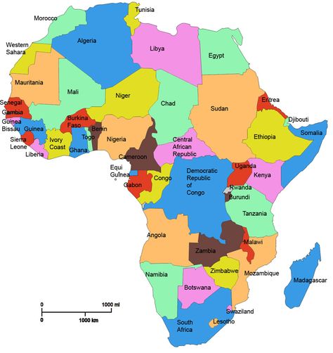 Africa Africa Countries, Multiplication Tricks, Map Of Africa, 6th Grade Social Studies, African Map, 7 Continents, Central Africa, Country Names, Teaching Children