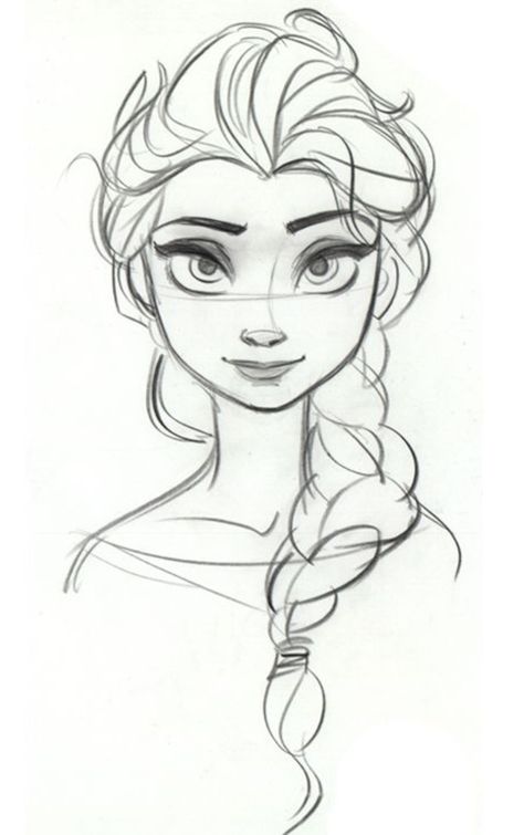 Elsa from frozen Frozen Princess, A Drawing, A Girl, Long Hair, Frozen, Disney, Hair