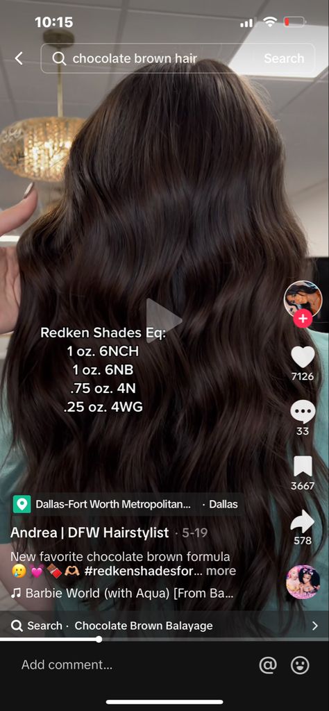 Sarah Knuth Hair, Cherry Cola Hair Color Formula Redken, Red Brown Shades Eq Formula, Red Brown Hair Formula, Chocolate Brown Formula, Cherry Cola Hair Color Formula, Matrix Color Chart, Shades Eq Brunette, Brown Hair Formulas