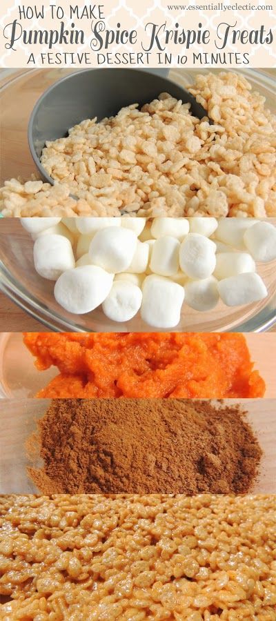 Pumpkin Spice Rice Krispie Treats, Spiced Rice, Festive Desserts, Fall Dessert, Crispy Treats, Rice Krispie Treats, Rice Krispie, Köstliche Desserts, Pumpkin Dessert