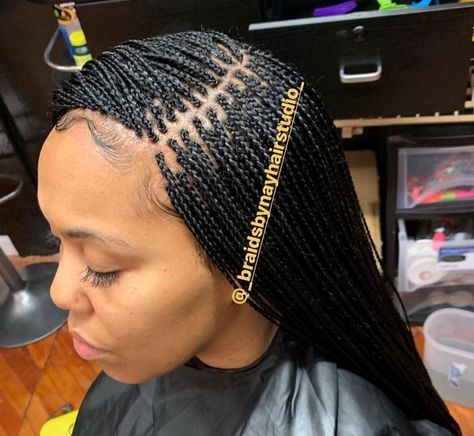 Small Single Twist Braids, Small Twist Braids Hairstyles Senegalese, Micro Box Braids Short, African Micro Braids, Long Micro Braids For Black Women, Micro Box Braids Long, Small Single Braids, Small Traditional Box Braids, Braided Mohawk Black Hair