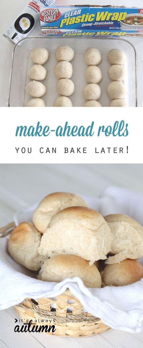 did you know you can make roll dough ahead and refrigerate or freeze it, then bake later? perfect for busy days and holiday dinners! How To Freeze Bread Dough Dinner Rolls, Dinner Roll Dough In Bread Machine, How To Freeze Dough For Rolls, Freeze And Bake Rolls, Brioche, Make Ahead Yeast Rolls Thanksgiving, Dinner Rolls From Pizza Dough, Thanksgiving Rolls Make Ahead, Refrigerator Dinner Rolls Recipe