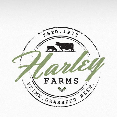 Logo Design for Organic Beef Breeder Farm Logo Ideas, Farm Logo Inspiration, Farmers Market Logo, Farm Logos, 99designs Logo, Farm Logo Design, Goat Logo, Vintage Logos, Foto Transfer