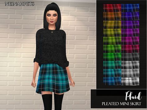 Plaid Pleated Mini Skirt, Sims4 Cc, Sims 4 Cc, Plaid Skirt, The Sims Resource, Sims Resource, Pleated Mini Skirt, Plaid Skirts, Skirt Suit