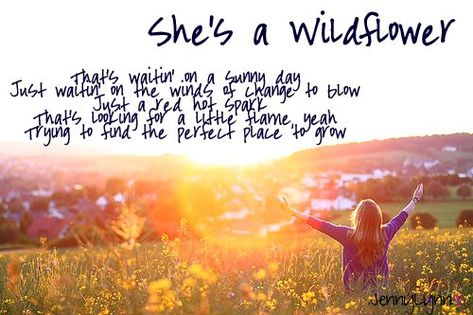 Shes A Wildflower Quotes by @quotesgram Wildflower Quotes, She's A Wildflower, Wild Flower Quotes, She Is A Wildflower, Grad Quotes, Cowboy Quotes, Lauren Alaina, Music And Lyrics, Country Lyrics