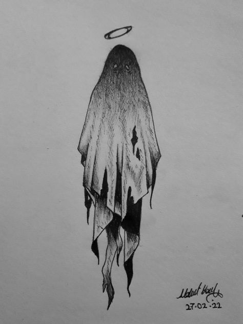 Demons Draw Sketches, Ghost Drawing Scary Dark, Easy Horror Drawings For Beginners, Scary Sketch Ideas, Easy Creepy Drawing Ideas Dark Art, Ghost Pencil Drawing, Demon Drawing Sketches Easy, Goth Doodles Easy, Gothic Drawings Creepy Dark Art