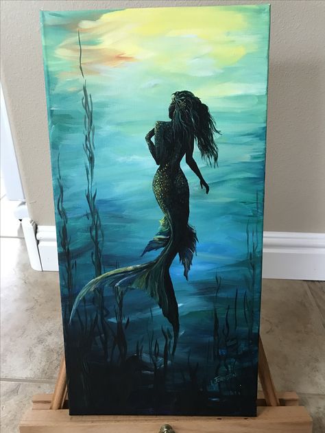 Mermaid Art, Mermaid Artwork, Mermaid Painting, Tumblr Art, Soyut Sanat Tabloları, Arte Sketchbook, Beginner Painting, Art Painting Acrylic, A Mermaid