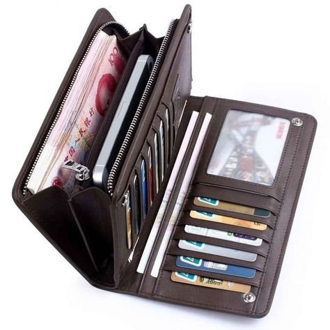 New Gifts Bifold Checkbook Purse Card Holder Coin Bag Leather Wallet Leather Money Clips, Card Holder Purse, Front Pocket Wallet, Luxury Wallet, Coin Wallet, Coin Bag, Pocket Wallet, Leather Bifold Wallet, Genuine Leather Wallets