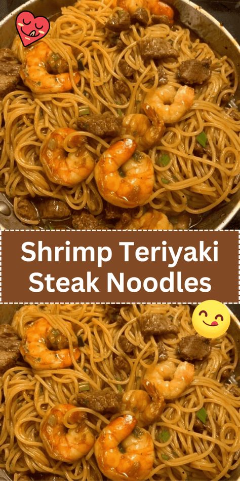 Steak Noodles, Steak Teriyaki, Shrimp Teriyaki, Hibachi Recipes, Teriyaki Noodles, Teriyaki Steak, Steak And Broccoli, Teriyaki Shrimp, Shrimp Noodles