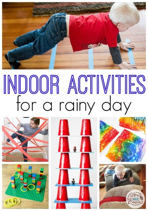 The best indoor activities for a rainy day! These boredom busters a rea perfect way to brighten up a rainy day. Whether you are looking for baby activities, toddler activities, or preschooler activities for a rainy day, these are the easiest and most fun ideas around! Fun Rainy Day Activities, Rainy Day Activities For Kids, Indoor Activities For Toddlers, Fun Indoor Activities, Indoor Games For Kids, Rainy Day Fun, Fun Activities To Do, Indoor Activities For Kids, Indoor Fun