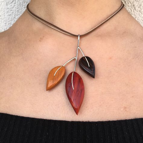 Excited to share this item from my #etsy shop: Fall Leaves Necklace, Nature Lovers Gift, Autumn Leaf Jewelry, Wood Silver Pendant, 5th Anniversary Gift For Her, Wooden Women Accessory Wooden Accessories Jewelry, Wood Necklace Ideas, Wood Jewellery Handmade, Wood And Silver Jewelry, Wooden Jewelry Handmade, Wood Jewerly, Wood Necklace Pendant, Wooden Necklaces, Wooden Pendant Necklace