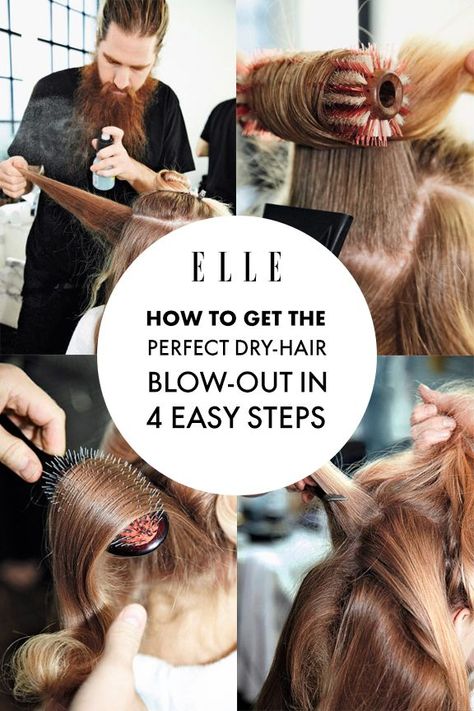 How to Get The Perfect Dry-Hair Blow-Out in 4 Easy Steps Blow Drying Tips, Hair Colora, Dry Long Hair, Beach Waves Hair Tutorial, Beige Blond, Perfect Blowout, Beach Wave Hair, Blow Dry Hair, Blowout Hair