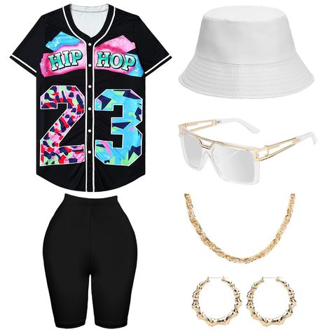 Hip Hop Glasses, Women's 90s Outfits, Comfy Trendy Outfits, 90s Baseball, 90s Accessories, Hiphop Style, Gold Hat, Neat Casual Outfits, Outfit Pants