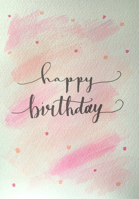 Watercolor birthday cards with hand-painted illustrations of cakes, flowers, animals and#birthdayfontstyle #happybirthday #fontdesign #birthdaygreetings #celebrationstyle Happy Birthday Text Aesthetic, Birthday Simple Wishes, Happy Birthday Card Simple, Birthday Aesthetic Cards, Happy Birthday Calligraphy Fonts, Happy Birthday Card For Teacher, Birthday In Calligraphy, Happy Birthday Handwriting, Happy Birthday In Calligraphy