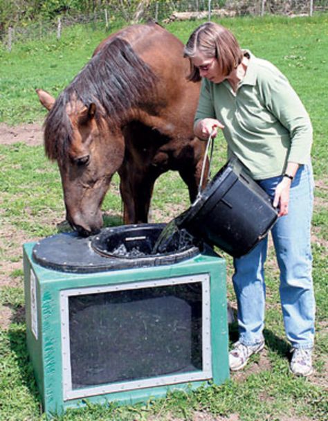 This sun-powered tank helps you "go green," making pasture water simpler - even in the winter. Horse Water Trough, Horse Journal, Horse Feeder, Horse Paddock, Horse Water, Equine Care, Horse Shelter, Water Trough, Horse Boarding