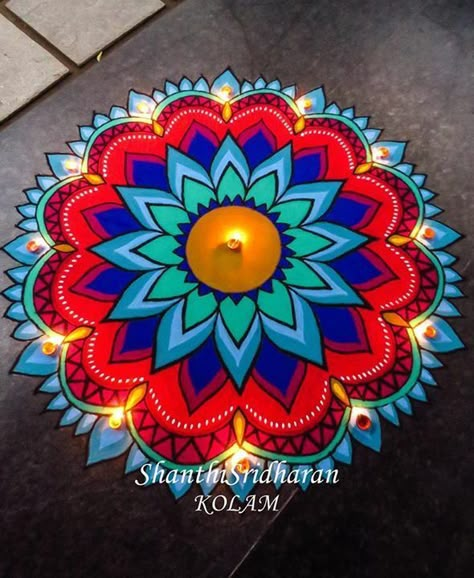 Rangoli Designs Painting, Rangoli Mandala Designs, New Rangoli Designs Diwali 2022, Mandala Art Rangoli Design, Mandala Rangoli Designs Diwali, Rangoli Designs Mandala, Big Rangoli Designs For Competition, Mandala Kolam, Diwali Rangoli Designs Beautiful