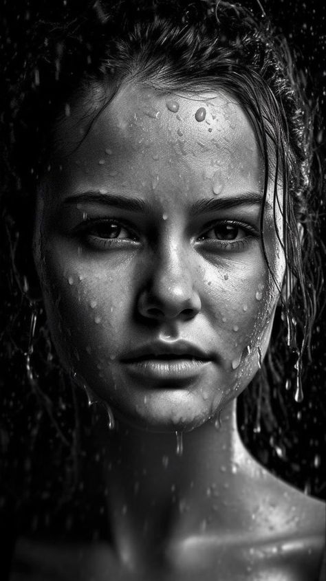 #سیاهقلم Sketch Potrait Idea, Realism Drawing Reference, Interesting Portrait Photography, B W Portrait, Photorealistic Portraits, Black And White Photography Portraits, Portraits Of Women, Dark Portrait, Black And White Face