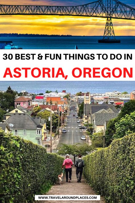 30 Best & Fun Things to do in Astoria Oregon | best Things to do in Astoria | outdoor Things to do in Astoria | unique Things to do in Astoria | places to visit in Astoria | things to see in Astoria | #thingstodo #bucketlist #bucketlisttravel Astoria Column, Oregon Coast Roadtrip, Bandon Oregon, Oregon Vacation, Astoria Oregon, Portland Travel, Oregon Road Trip, Beyond Borders, Us Travel Destinations