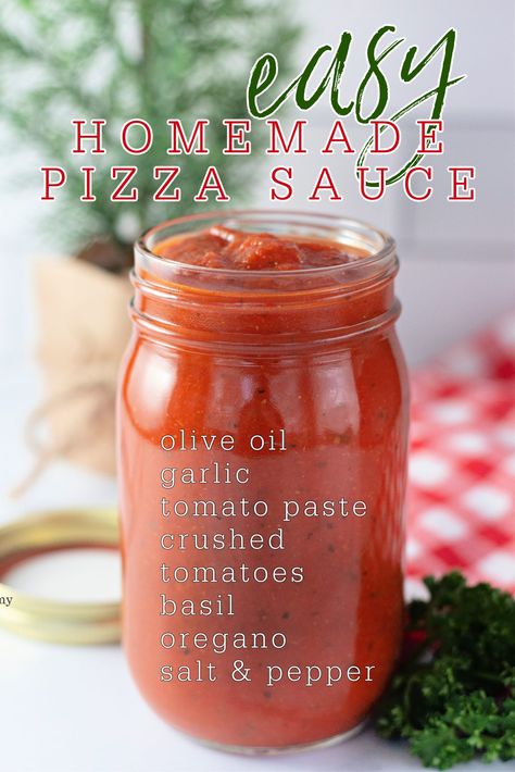 Who knew it was so simple to make pizza sauce at home? From start to finish in less than 15 minutes, you can make this Easy Homemade Pizza Sauce Recipe from scratch with simple ingredients you can keep on hand in the pantry. Best Pizza Sauce Recipe, Canning Pizza Sauce, Best Pizza Sauce, Make Pizza Sauce, Delicious Pizza Recipes, Best Homemade Pizza, Homemade Sauce Recipes, Pizza Sauce Recipe, Easy Homemade Pizza