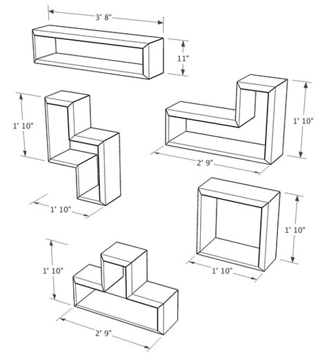 tetris shelving. Now that song will be in my head all day. 3d Shelves, Tetris Shelves, Brave Space, Wooden Office Furniture, Unique Wood Furniture, Industrial Office Furniture, Patio Furniture Layout, Diy Wood Floors, Diy Dining