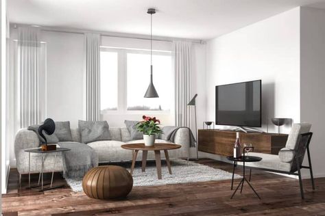 What Color Furniture Goes With Dark Wood Floors? - Home Decor Bliss Dark Wood Floors Living Room, Dark Brown Floor, Living Room Wood Floor, Black Ceiling Lighting, Dark Floors, Set Sofa, Dark Wood Floors, Dekorasi Kamar Tidur, Brown Furniture