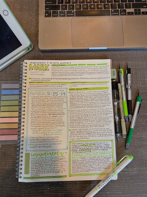 Mark Bible Reading Plan, The Book Of Mark Bible Study, Sadie Robertson Bible Notes, Bible Group Aesthetic, Aesthetic Bible Note Taking, Bible Wrecking Ideas, Book Of Mark Bible Journaling, Bible Study Mark, Mark 4 Bible Journaling