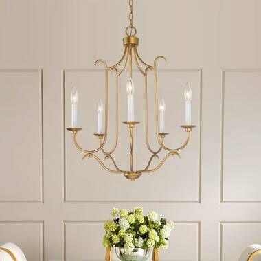 Rosdorf Park Liburna 8 - Light Dimmable Empire Chandelier & Reviews | Wayfair Dining Room With Brass Chandelier, Curry And Company Chandelier, Menards Chandelier, Formal Dining Light Fixtures, Traditional Home Lighting, Gold Dining Room Light Fixture, Kitchen Lighting Fixtures Over Table, Gold Chandelier Dining Room, Traditional Dining Room Lighting