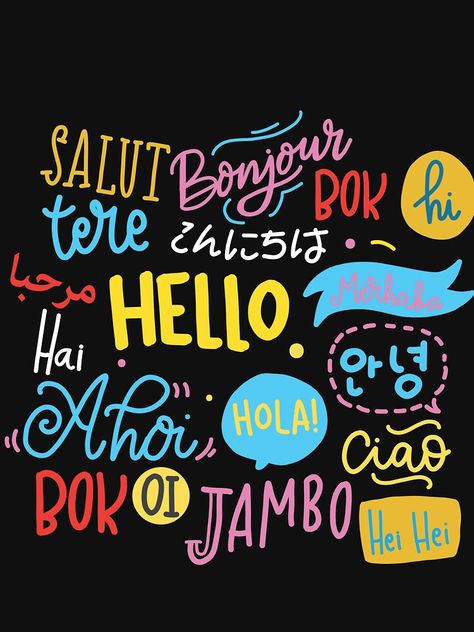 Hello Word in Different Languages Gifts T-Shirt" T-shirt Hello In Different Languages Poster, English Language Day Poster, Hello In Different Languages Printable, Hi In Different Languages, Hello In Many Languages, International Language Day, Language Wallpaper, Hello In Different Languages, European Day Of Languages