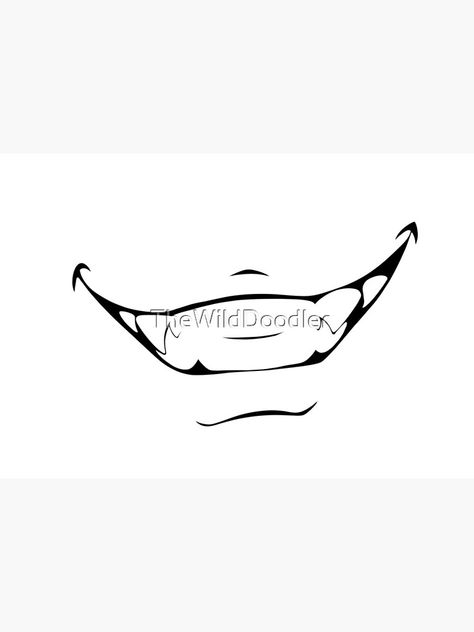 "Smile, Sneer, Vampire, Sassy, mouth 6" Mask by TheWildDoodler | Redbubble Fanged Smile Drawing, Croquis, Menacing Smile Drawing, Spiky Teeth Mouth Drawing, How To Draw A Vampire Mouth, Anime Smile With Teeth, Smile With Fangs Drawing, Manic Smile Drawing, Mouth Drawing Vampire