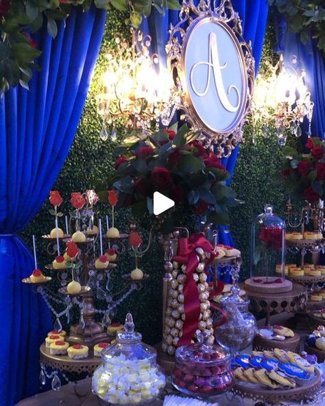 Bizzie Bee Creations on Instagram: "Beauty and the Beast Dessert Table designed by @bizziebeecreations || wood and gold cuts by @Wolfelaserengraving || decretive cookies by @mysweettooth323 || macaroons by @leparadismacaron #quinceañera #quince #quinceanera #beautyandthebeast #sweet15 #sweet16 #party #partytime #partyideas #partystylist #partystyling #partyinspo #eventplanner #event #events #eventstyling #eventstylist #decor #decorations #inspiration #candybuffet #desserttable #weddinginspiration #wedding #babyshower #bridalshower #birthday #catchmyparty" Beauty And The Beast Quinceanera Backdrop, Beauty And Beast Sweet 16, Beauty And The Beast Balloon Garland, Beauty And The Beast Sweet 16, Beauty And The Beast Quinceanera, Beauty And The Beast Wedding Theme, Sweet Table Wedding, Beauty And The Beast Theme, Pink Quince