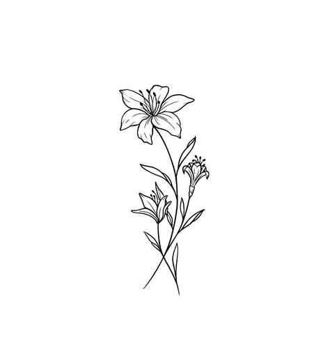 Lily Flower Fine Line Tattoo, White Lily Flower Tattoo, February And May Birth Flower Tattoo, Tangled Flower Drawing, Tangled Flower Tattoo, Lily Flower Drawing, Rapunzel Tattoo, Leavers Shirt, Lily Tattoos