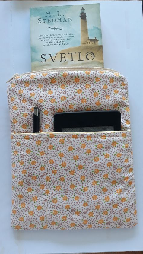 "A book sleeve will protect your books from damage if you often take them with you in a bag or backpack. No more creased pages, bent corners and scuffed covers. It is a nice and useful gift for book lovers. Unlike other book sleeves you may see, my covers include an additional protective foam piece between those pieces of fabric.It leaves the cover feeling sturdier and protects your precious books. I also attach a zipeer closure to the top, so that your book stay snug! Book sleeves are available Fabric Covers For Books, Book Sleeve With Zipper, Sewing Book Sleeves, Sewn Book Cover, Sew Book Cover, Sewing Book Cover, Book Sleeve Sewing, Book Sleeve Sewing Pattern, Sewing Pencil Case