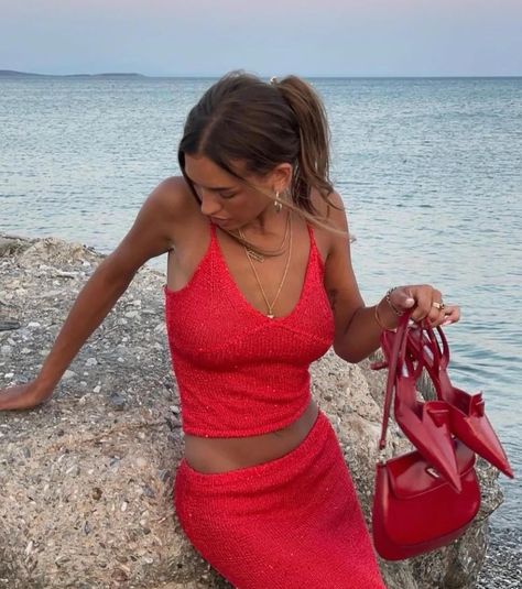 Our fav item from the new collection has to be the gorgeous Bristol Knit Set 🍓 We genuinely couldn’t love it anymore. Shop new arrivals now! 🍒 Asta Resort, Resort Dress, Sparkly Top, Resort Outfit, Resort Dresses, Over The Knee Socks, Perfect Life, Shop The Look, Red Aesthetic