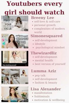 Youtubers To Watch, Female Youtubers, Tam Kaur, The Wizard Liz, Self Care Bullet Journal, Style Tattoo, Get My Life Together, Self Confidence Tips, Confidence Tips