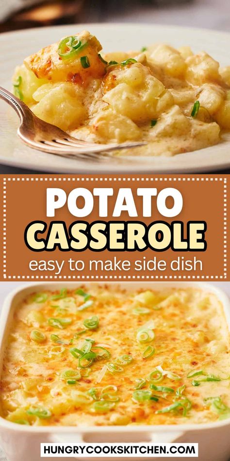 This Cheesy Potato Casserole is your new holiday favorite! Loaded with melted cheese and tender potatoes, this casserole is perfect for family dinners, potlucks, or holiday gatherings. A crowd-pleaser for any occasion! Get the full recipe now! Easy Potato Casserole, Fall Dinners, Cheesy Potato Casserole, Thanksgiving Side Dish, Baked Potato Casserole, Cheesy Potato, Potatoe Casserole Recipes, Thanksgiving Recipes Side Dishes, Side Dishes Recipes