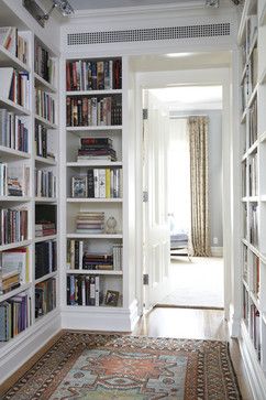 Making the Most of Hallways & Entries & Small Rooms - The Inspired Room Barbie Mansion, Lots Of Books, Safe Room, Bookshelf Styling, White Bookcase, Reading Nooks, Lobby Design, Home Libraries, Design Del Prodotto