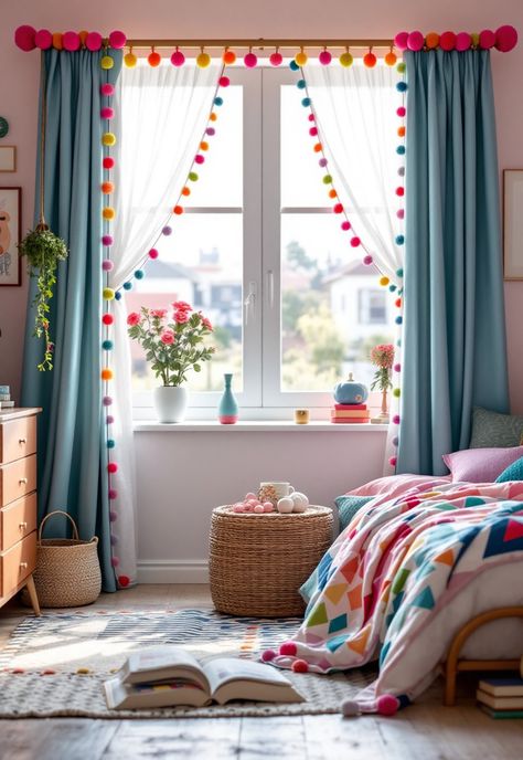 Bedroom window curtains