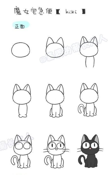 Cat Step By Step, Ako Kresliť, Draw Cats, Cat Drawing Tutorial, Drawing Lessons For Kids, Cat Tattoos, Drawing Tutorials For Kids, 강아지 그림, Easy Drawings For Kids