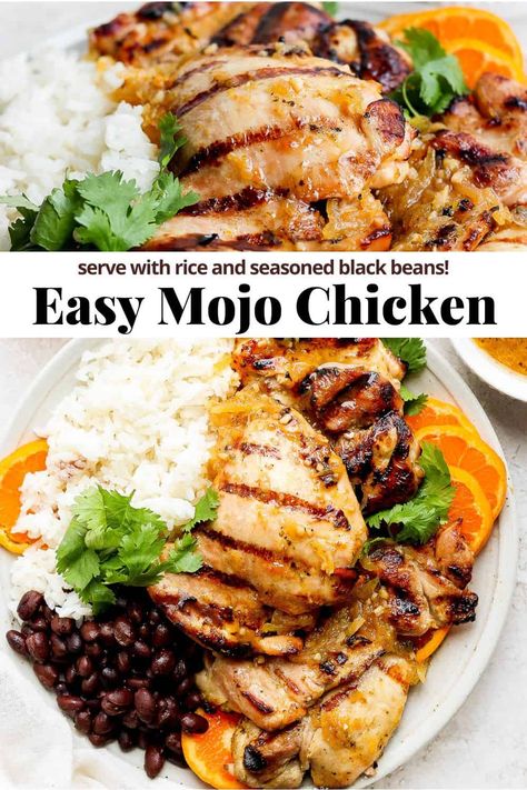 Instant Pot Mojo Chicken, Mojo Chicken Instant Pot, Mojo Chicken Recipe, Crockpot Mojo Chicken, Goya Mojo Marinade Recipes, Mojo Criollo Recipe Chicken, Mojo Marinade Recipes, Pollo Tropical Black Beans Recipe, Chicken Fresca