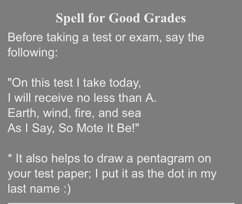 Spell For Intelligence, Spell For Test Success, Spells For School Success, Spoken Spells Witchcraft, Exam Luck Spell, Spell To Have A Good Day, Crystal For Good Grades, Manifestations For Good Grades, How To Spell