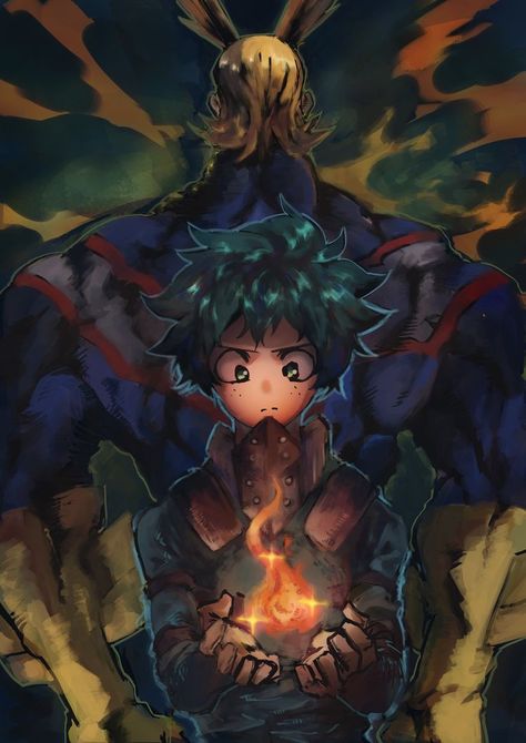 Deku shadowed by All Might Bkdk Canon, Manga Kiss, The Garden Of Words, Heroes Book, Deku Boku No Hero, Bakugou Manga, Academia Wallpaper, All Might, Hero Wallpaper