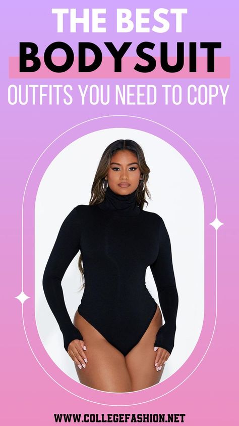 bodysuit outfit ideas for women Asymmetrical Bodysuit Outfit, Bodysuit Outfit Ideas Casual, Black Bodysuit Work Outfit, Long Sleeve Bodysuit Outfit Fall, Black Sheer Bodysuit Outfit, How To Style Black Bodysuit, Body Suit Outfits Ideas, Bodysuit Sweatpants Outfit, How To Style A Black Bodysuit