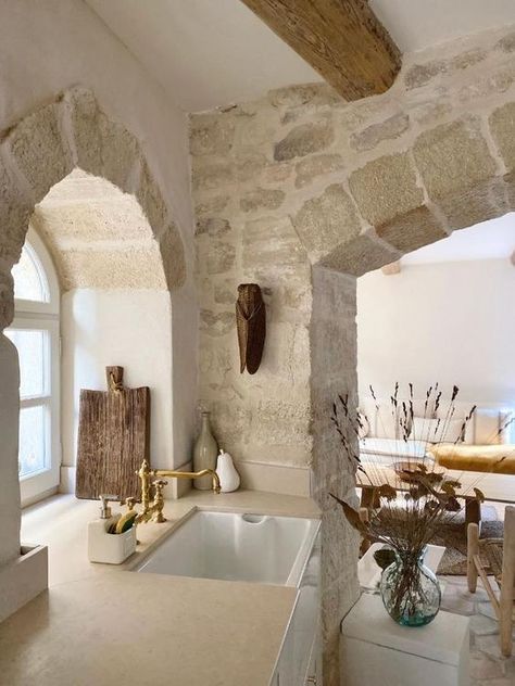 Tuscany House, Italy House, Stone Interior, Timeless Interior, Tuscan Kitchen, Italian Home, Stone Walls, Farmhouse Interior, House Flooring