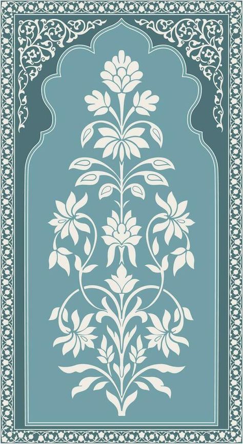 Mughal Patterns Design, Mughal Prints Design, Indian Traditional Design Pattern, Traditional Prints Pattern, Mughal Motifs Design Patterns, Mughal Art Motifs, Mughal Art Pattern, Indian Motifs Traditional, Mugal Motif