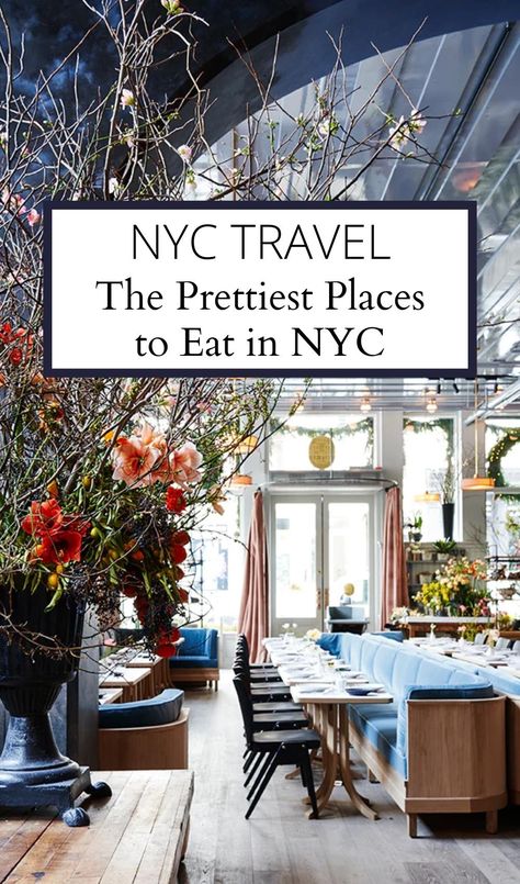 Discover today the most instagrammable restaurants in NYC; from floral cafes to cute rooftops and secret, pretty places to eat in New York City, you'll find it all here! best places to visit in nyc | where to eat in nyc | nyc travel guide | nyc food guide | best restaurants in new york city | most beautiful restaurants in nyc | best things to do in nyc | best street food in nyc | best coffee shops in nyc | best photo spots in nyc | cutest cafes in nyc | instagrammable places in nyc Nyc Rooftop Restaurant, Best Bakeries In Nyc, Nyc Travel Aesthetic, Best Coffee Shops In Nyc, Nyc Breakfast Restaurants, Midtown Manhattan Restaurants, Nyc Restaurants With A View, Best Places To Eat In Nyc, Best New York Restaurants